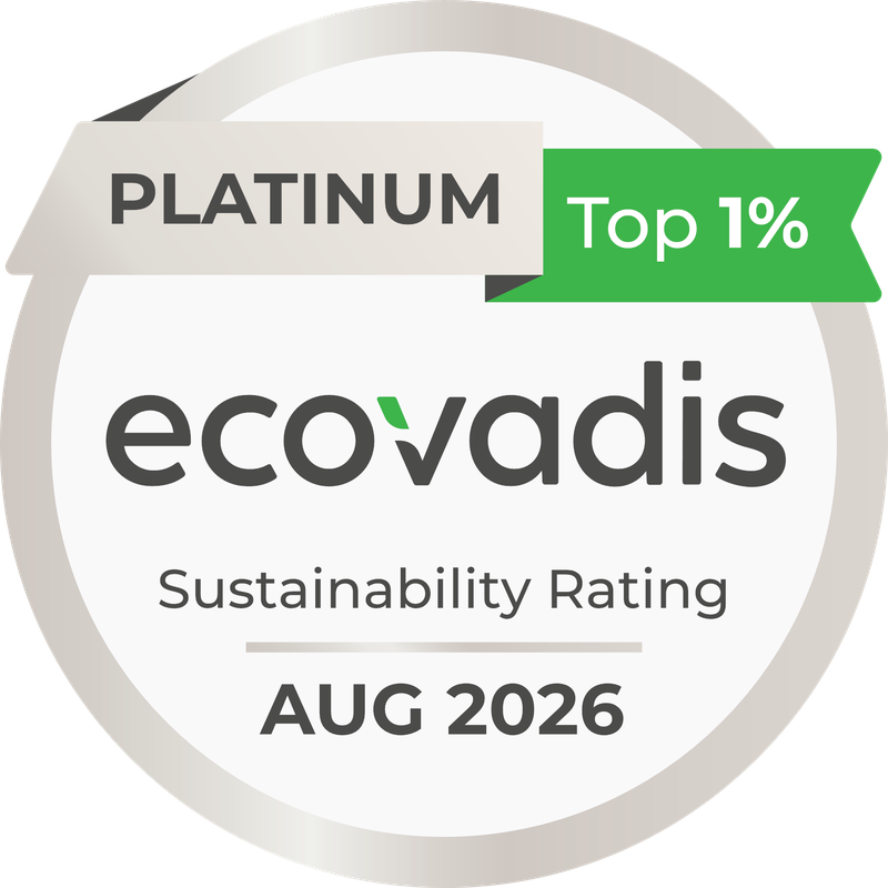 EcoVadis PLATINUM Top 1% Sustainability Rating AUG 2026